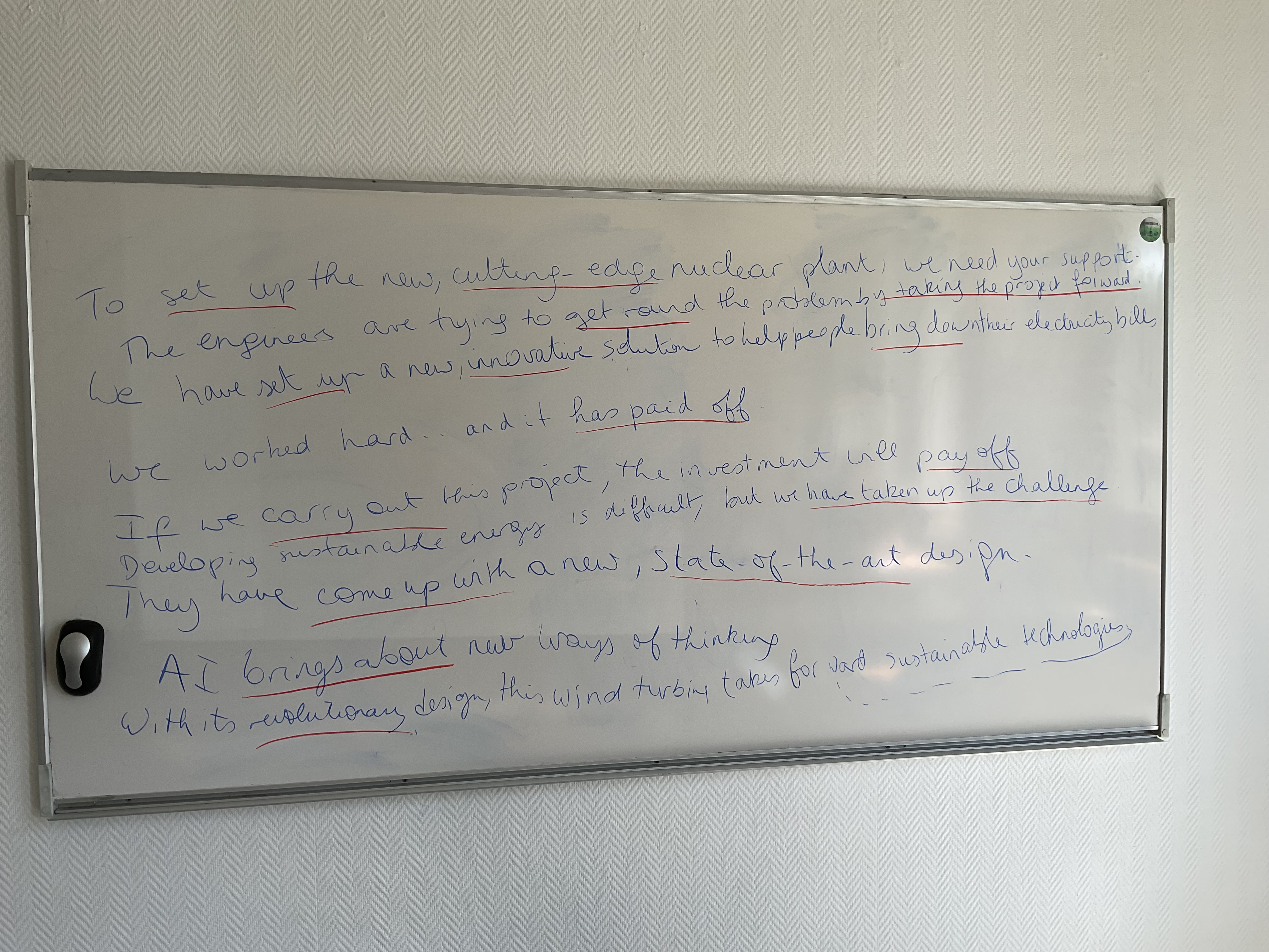 Sentences on the board